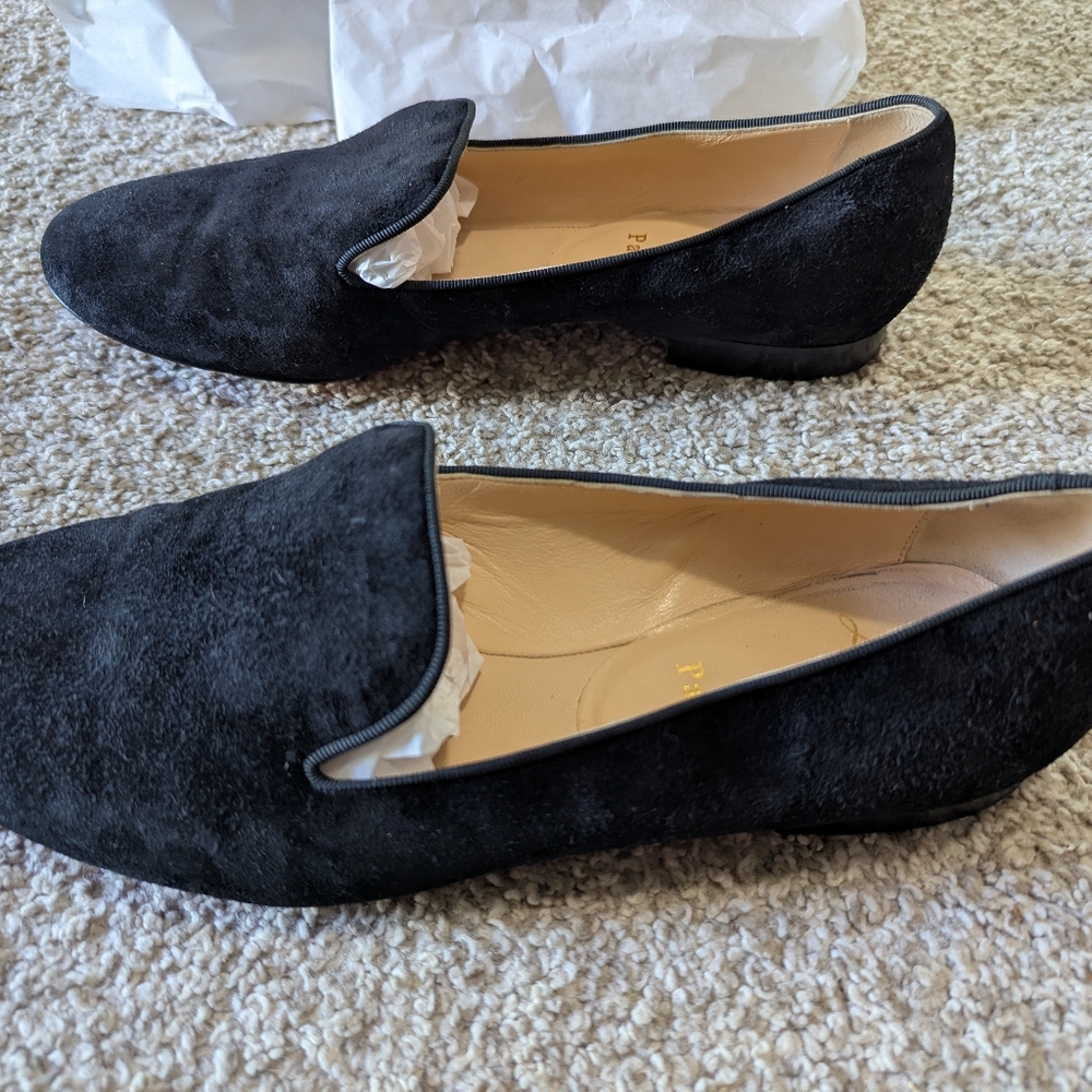 Christian Louboutin Black Suede Loafers - Picture 3 of 13